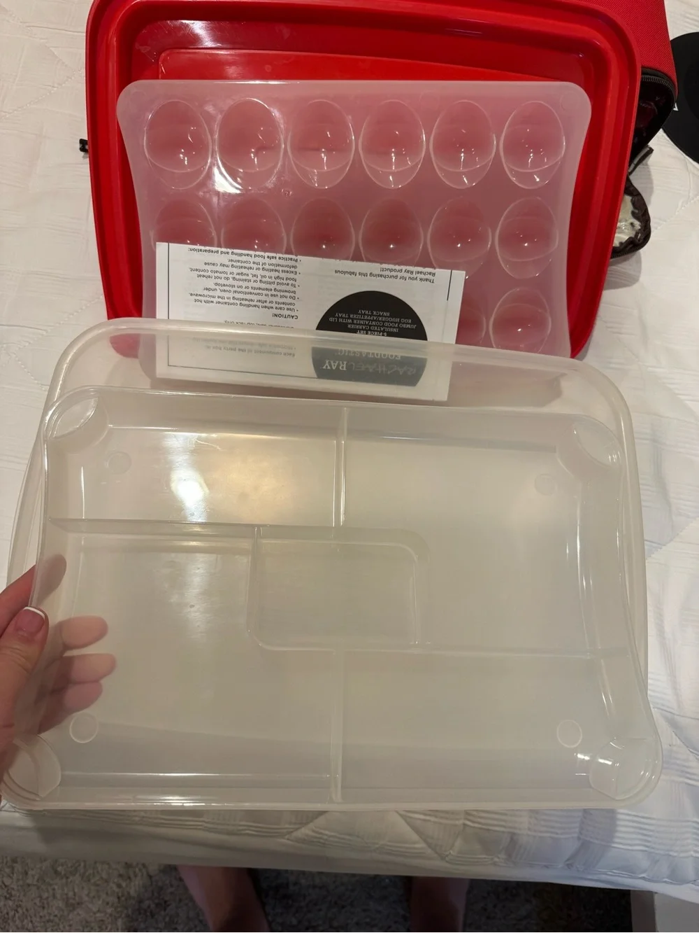 Rachael Ray Foodtastic Party Box 5-Piece Insulated Travel Tote Set - Red